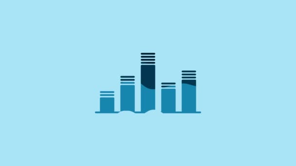 Blue Music Equalizer Icon Isolated Blue Background Sound Wave Audio — Vídeos de Stock