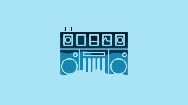 Blue Remote Playing Mixing Music Icon Isolated Blue Background Mixer — Vídeos de Stock