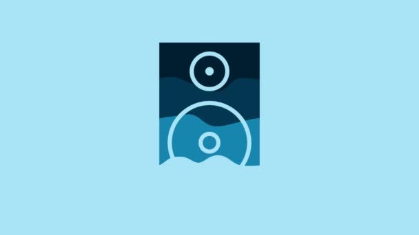 Blue Stereo Speaker Icon Isolated Blue Background Sound System Speakers — Stok video