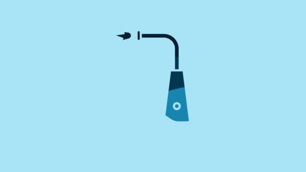 Blue Long Electric Lighter Icon Isolated Blue Background Video Motion — Vídeos de Stock