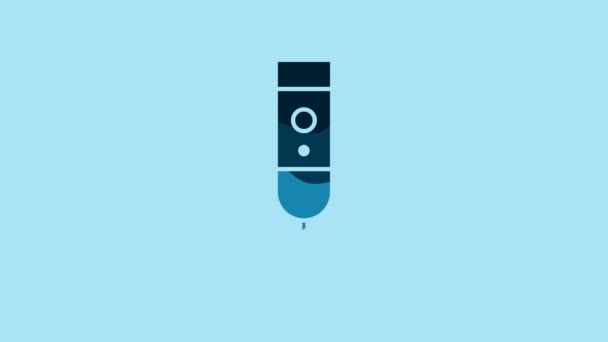 Blue Blender Icon Isolated Blue Background Kitchen Electric Stationary Blender — 图库视频影像