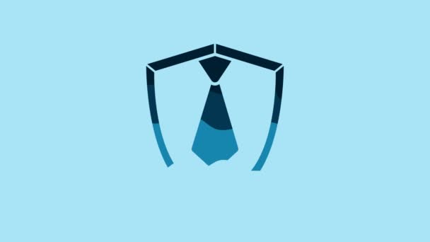 Blue Tie Icon Isolated Blue Background Necktie Neckcloth Symbol Video — Stockvideo