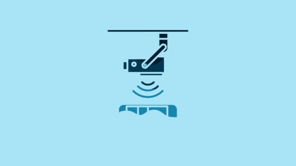 Blue Wireless Controlling Cctv Security Camera Smartphone Icon Isolated Blue — Wideo stockowe