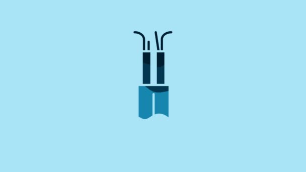 Blue Electric Cable Icon Isolated Blue Background Video Motion Graphic — Wideo stockowe