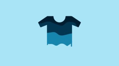 Blue Baby onesie icon isolated on blue background. Baby clothes symbol. Kid wear sign. 4K Video motion graphic animation.