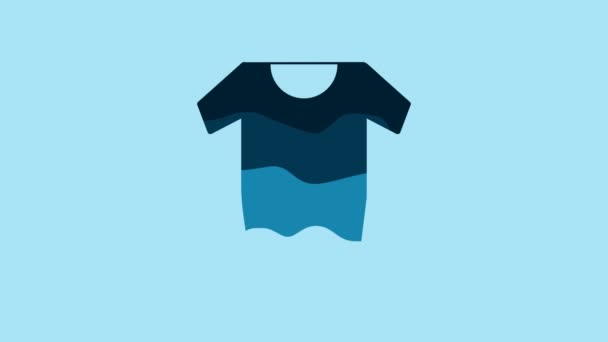 Blue Baby Clothes Icon Isolated Blue Background Baby Clothing Baby — Vídeo de Stock