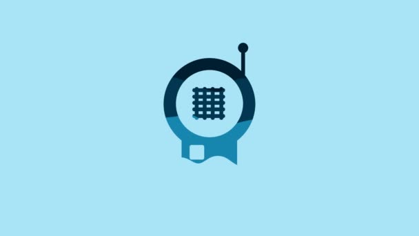 Blue Baby Monitor Walkie Talkie Icon Isolated Blue Background Video — 图库视频影像