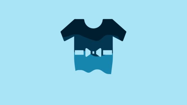 Blue Baby Clothes Icon Isolated Blue Background Baby Clothing Baby — Vídeos de Stock