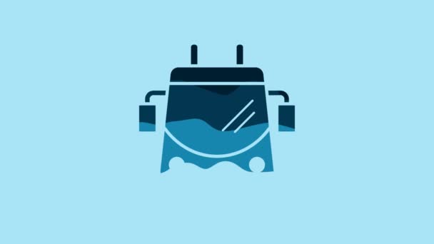 Blue Trolleybus Icon Isolated Blue Background Public Transportation Symbol Video — Vídeo de Stock