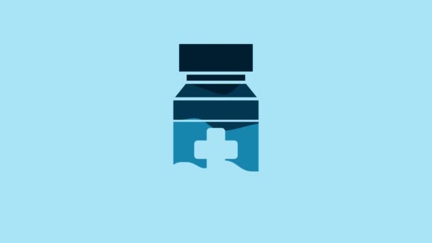 Blue Dog Medicine Bottle Pills Icon Isolated Blue Background Container — Stock Video