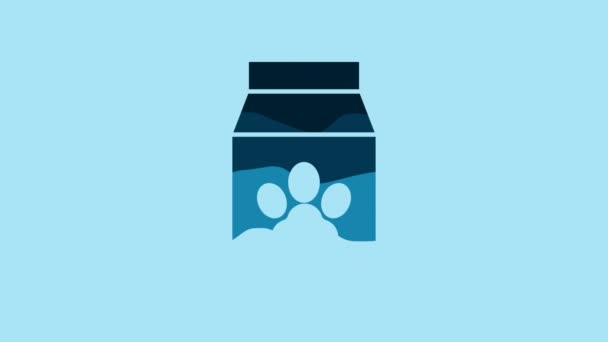 Blue Bag Food Pet Icon Isolated Blue Background Food Animals — Wideo stockowe