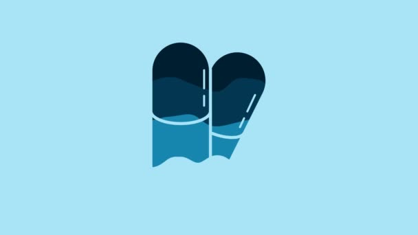 Blue Dog Pills Icon Isolated Blue Background Prescription Medicine Animal — стоковое видео