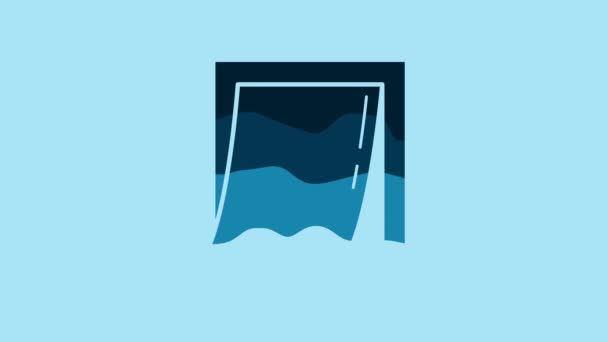 Blue Door Pet Icon Isolated Blue Background Video Motion Graphic — 图库视频影像