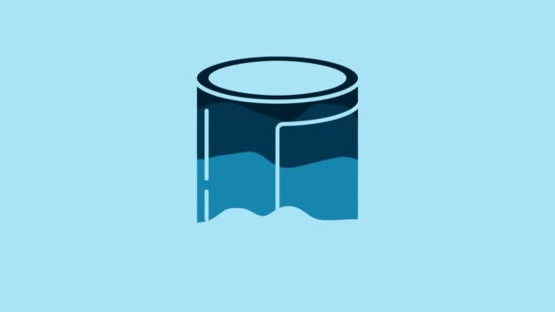 Blue Canned Food Icon Isolated Blue Background Food Animals Pet — 비디오
