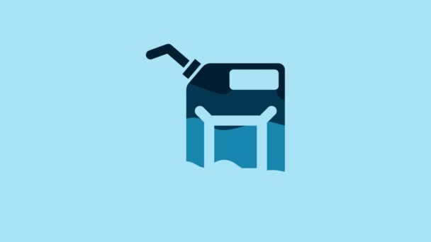 Blue Canister Gasoline Icon Isolated Blue Background Diesel Gas Icon — Wideo stockowe