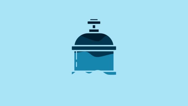 Blue Propane Gas Tank Icon Isolated Blue Background Flammable Gas — Video Stock