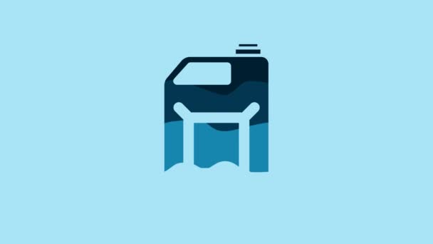 Blue Canister Gasoline Icon Isolated Blue Background Diesel Gas Icon — Vídeo de Stock