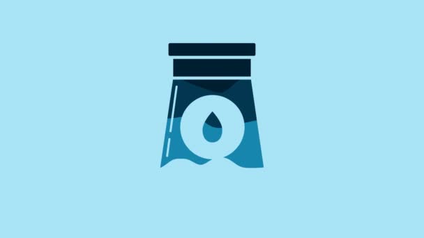 Blue Oil Gas Industrial Factory Building Icon Isolated Blue Background — Stockvideo