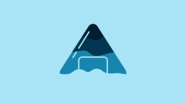 Blue Sushi icon isolated on blue background. Traditional Japanese food. 4K Video motion graphic animation.