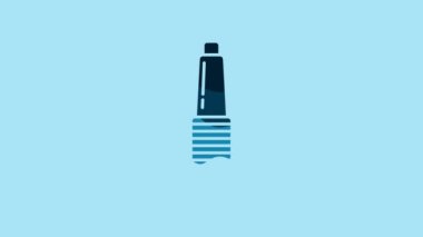 Blue Car spark plug icon isolated on blue background. Car electric candle. 4K Video motion graphic animation.