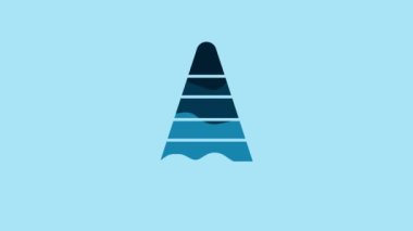 Blue Traffic cone icon isolated on blue background. 4K Video motion graphic animation.
