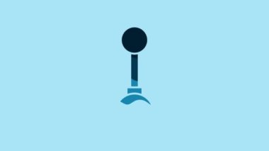 Blue Gear shifter icon isolated on blue background. Manual transmission icon. 4K Video motion graphic animation.