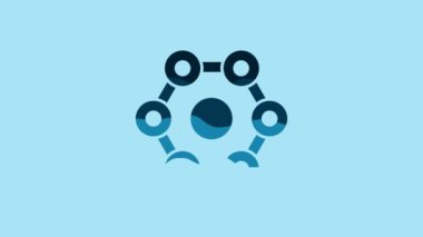 Blue Chemical formula icon isolated on blue background. Abstract hexagon for innovation medicine, health, research and science. 4K Video motion graphic animation.
