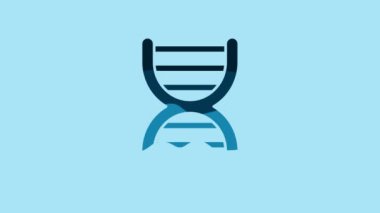 Blue DNA symbol icon isolated on blue background. 4K Video motion graphic animation.