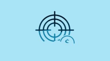 Blue Target with dollar symbol icon isolated on blue background. Investment target icon. Successful business concept. Cash or Money. 4K Video motion graphic animation.