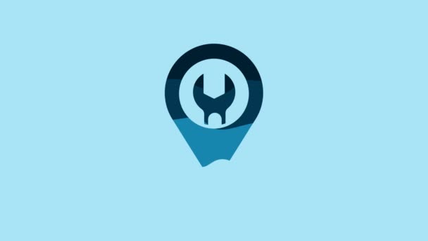Blue Car Service Icon Isolated Blue Background Auto Mechanic Service — Wideo stockowe