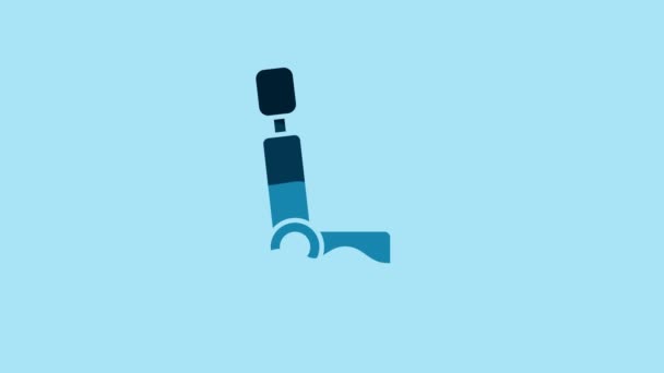 Blue Car Seat Icon Isolated Blue Background Car Armchair Video — Stockvideo