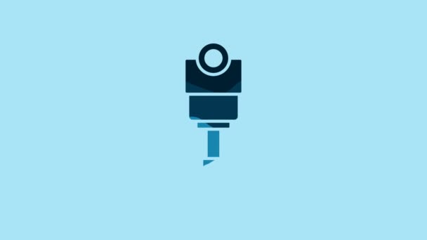 Blue Engine Piston Icon Isolated Blue Background Car Engine Piston — Αρχείο Βίντεο