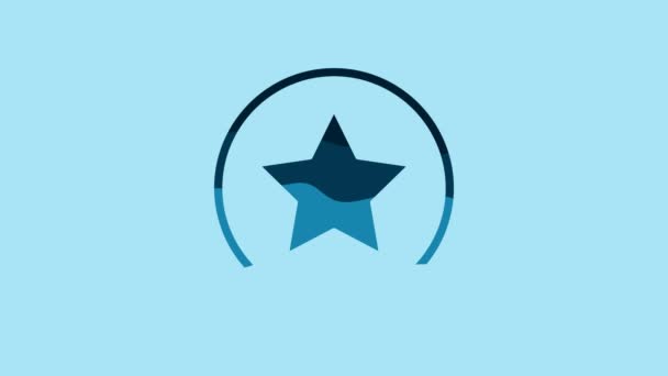 Blue Star Icon Isolated Blue Background Favorite Best Rating Award — Video Stock