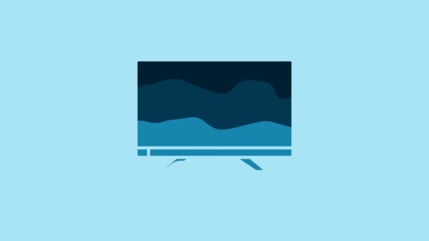 Ікона Blue Smart Ізольована Синьому Фоні Телевізійний Знак Відеографічна Анімація — стокове відео