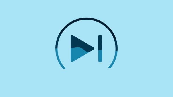 Blue Fast Forward Icon Isolated Blue Background Video Motion Graphic — Stockvideo