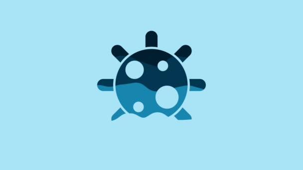 Blue Bacteria Icon Isolated Blue Background Bacteria Germs Microorganism Disease — Wideo stockowe