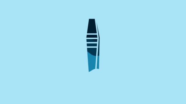 Blue Tweezers Icon Isolated Blue Background Video Motion Graphic Animation — стоковое видео