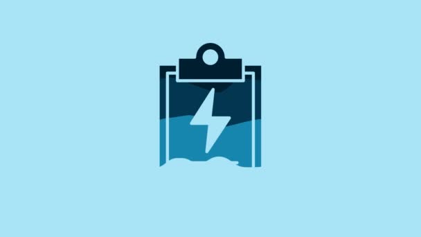 Blue Laboratory Clipboard Checklist Icon Isolated Blue Background Control List — Stockvideo