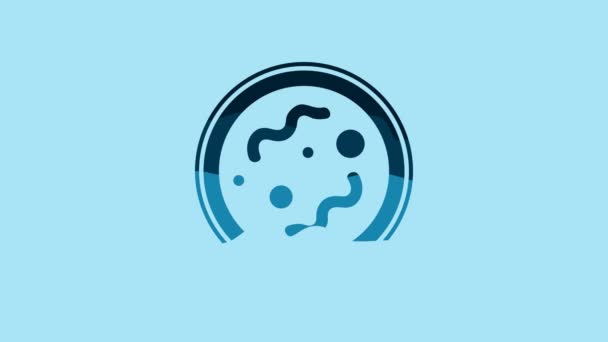 Blue Bacteria Icon Isolated Blue Background Bacteria Germs Microorganism Disease — Vídeo de Stock
