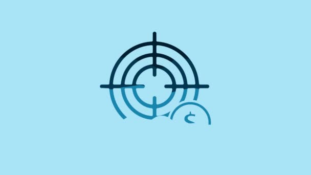 Blue Target Dollar Symbol Icon Isolated Blue Background Investment Target — 비디오