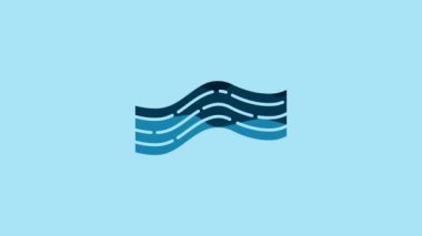 Blue Bacon stripe icon isolated on blue background. 4K Video motion graphic animation.