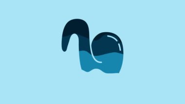 Blue Fried chicken wing icon isolated on blue background. 4K Video motion graphic animation.