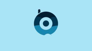 Blue Web camera icon isolated on blue background. Chat camera. Webcam icon. 4K Video motion graphic animation.