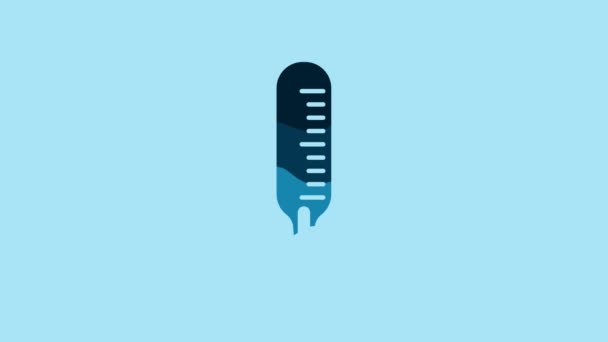 Blue Meteorology Thermometer Measuring Icon Isolated Blue Background Thermometer Equipment — Αρχείο Βίντεο