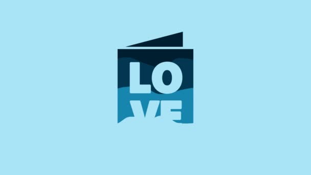 Blue Valentines Day Party Flyer Icon Isolated Blue Background Celebration — Αρχείο Βίντεο