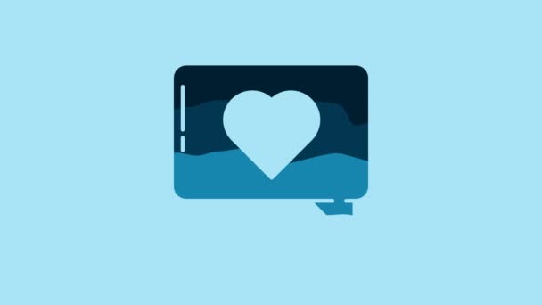 Blue Heart Icon Isolated Blue Background Counter Notification Icon Follower — Wideo stockowe