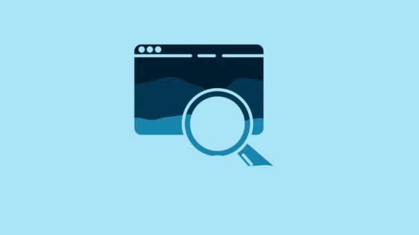 Blue Search Browser Window Icon Isolated Blue Background Video Motion — Stock videók