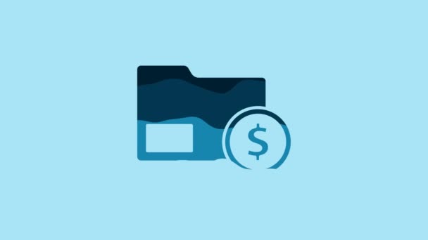 Blue Envelope Coin Dollar Symbol Icon Isolated Blue Background Salary — Stockvideo