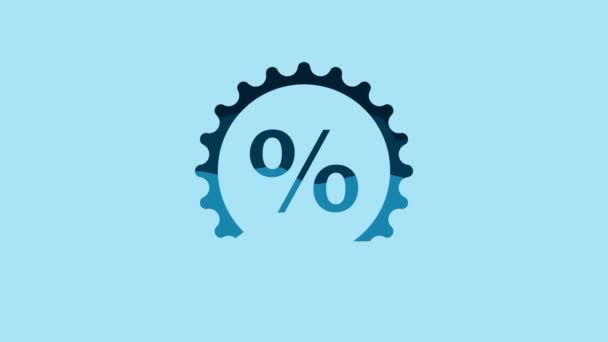 Blue Discount Percent Tag Icon Isolated Blue Background Shopping Tag — Vídeo de Stock