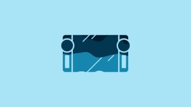 Blue Portable video game console icon isolated on blue background. Gamepad sign. Gaming concept. 4K Video motion graphic animation.